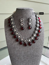 Load image into Gallery viewer, Harnaaz Kaur Series Miss Universe Kundan Rodium polish Victorian glass beads necklace set
