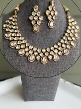 Load image into Gallery viewer, Premium double layer cz kundan Design necklace set
