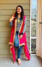 Load image into Gallery viewer, BANDHANI Orange Red pink SHRUG FREE SIZE style 102
