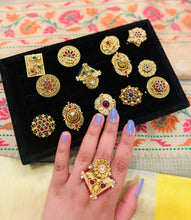 Load image into Gallery viewer, Kundan Premium Quality Stone Adjustable Ring
