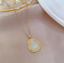 Load image into Gallery viewer, 18k gold plated Stainless steel Golden Rhinestone Brass laughing Buddha Pendant necklace with long chain IDW
