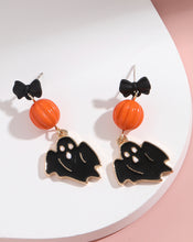 Load image into Gallery viewer, Halloween white Ghost long dangling earrings IDW
