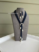 Load image into Gallery viewer, Long Pearl Hydro Beads American Diamond Necklace set
