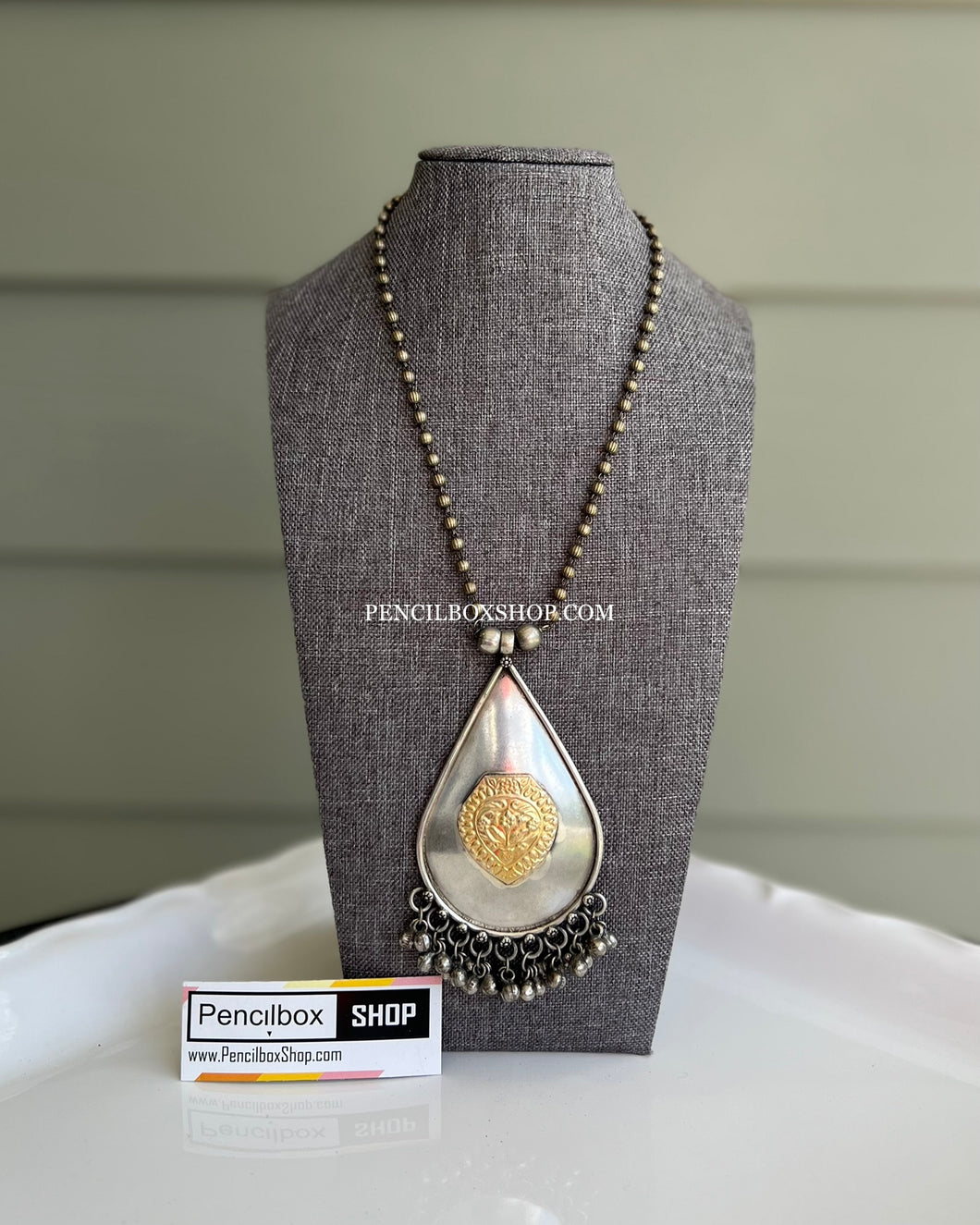German Silver Dual tone Golden Long necklace
