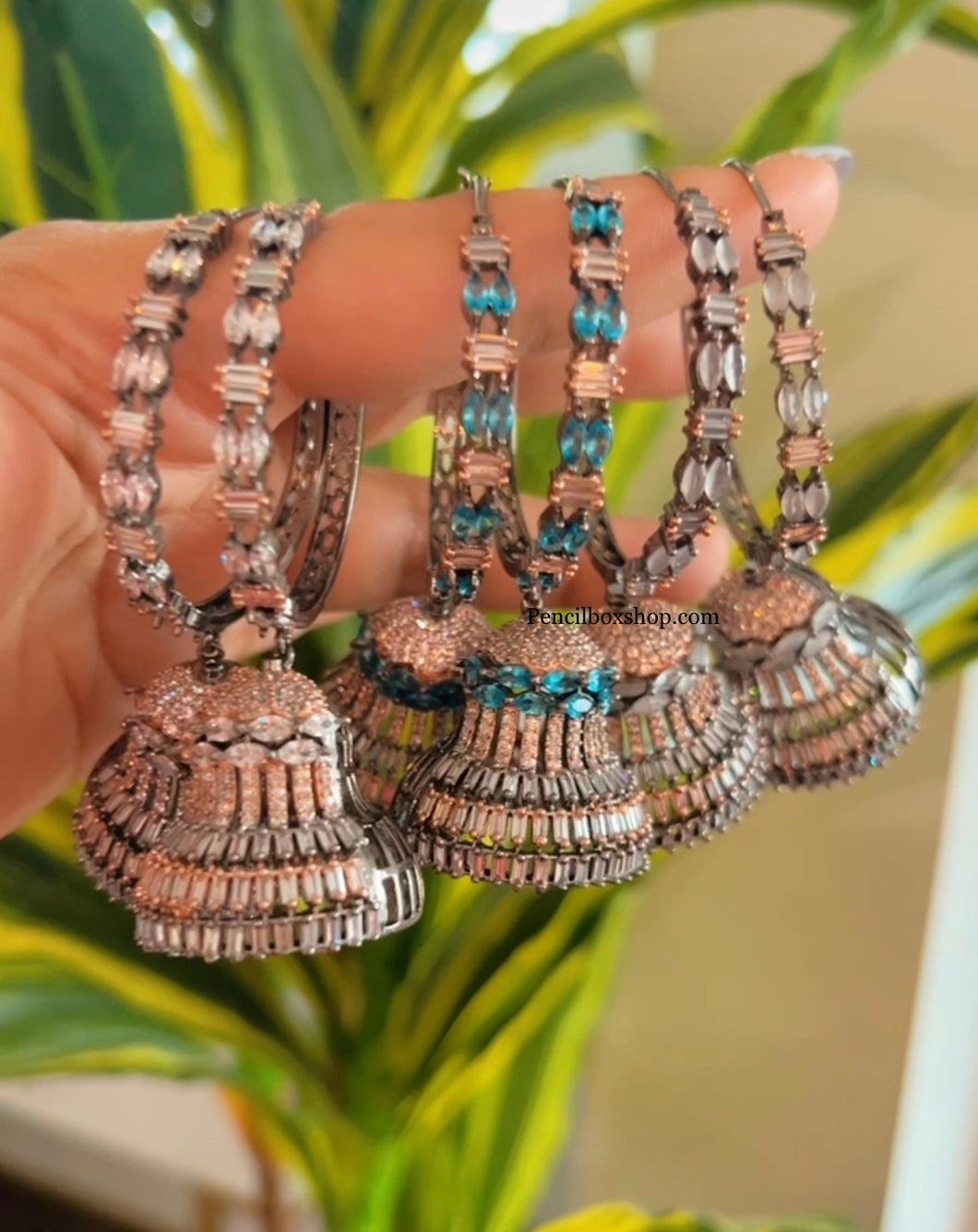 Mohini American diamond Premium Quality Jhumka Bali earrings