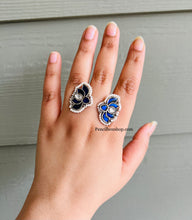 Load image into Gallery viewer, Pachi Kundan Double lotus Silver Adjustable Ring
