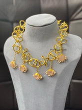 Load image into Gallery viewer, Contemporary spiral Designer Pink Natural Stone Necklace
