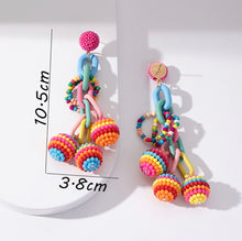 Load image into Gallery viewer, Multicolor beaded Tassel Long Earrings IDW
