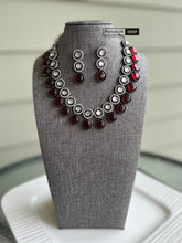 Load image into Gallery viewer, Harnaaz Kaur Series Miss Universe Kundan Rodium polish Victorian glass beads necklace set
