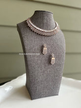 Load image into Gallery viewer, American Diamond Sleek Simple Rose Gold Necklace set
