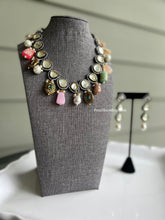 Load image into Gallery viewer, Statement Maharani Natural Stone tanjore Beads Kundan Necklace set
