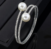 Load image into Gallery viewer, White Rhinestone Pearl Openable Multilayer Winding bracelet IDW
