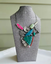 Load image into Gallery viewer, Contemporary Natural Stone German silver Big pendant Statement Necklace
