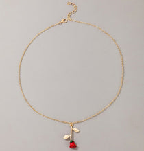 Load image into Gallery viewer, Rose Simple sleek Love Chain Necklace IDW
