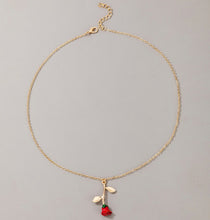 Load image into Gallery viewer, Rose Simple sleek Love Chain Necklace IDW
