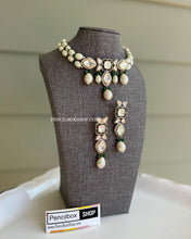 Load image into Gallery viewer, Premium Quality Uncut Polki  Kundan  Silver Foiled  Necklace set
