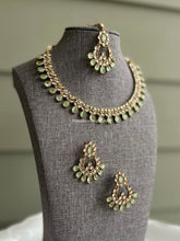 Load image into Gallery viewer, Polki Pearl Amira Necklace set with Maangtikka
