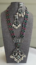 Load image into Gallery viewer, Multicolor Long Peacock Fish German silver Necklace set

