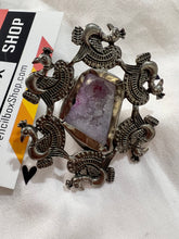 Load image into Gallery viewer, Natural stone peacock German silver Adjustable Ring
