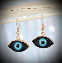 Load image into Gallery viewer, Evil eye Dark Blue Necklace/Earrings Set for protection IDW
