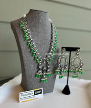 Load image into Gallery viewer, Premium Statement Designer Uncut kundan Polki Pearl Necklace set
