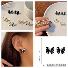 Load image into Gallery viewer, Polka Dots Small Bow Stud Earrings IDW
