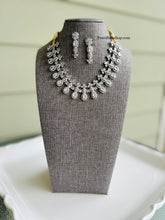 Load image into Gallery viewer, American Diamond Silver Simple Elegant Necklace set
