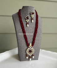 Load image into Gallery viewer, Long Hydro Beads American Diamond Necklace set
