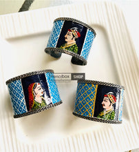 Load image into Gallery viewer, German silver Handpainted Face Adjustable Cuff Bangle kada
