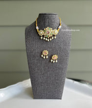 Load image into Gallery viewer, Jadau Polki Glass Stone Choker Necklace set
