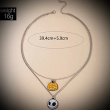 Load image into Gallery viewer, Halloween pumpkin ghost Layered Necklace for women necklace comes in gift box IDW
