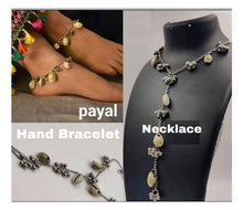 Load image into Gallery viewer, Shell Jewelry Combo  Oxidised Necklace Anklet Earrings Bracelet for women
