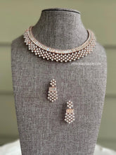 Load image into Gallery viewer, American Diamond Sleek Simple Rose Gold Necklace set
