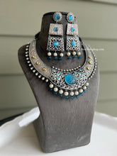 Load image into Gallery viewer, German silver Stone Statement Premium necklace set
