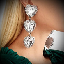 Load image into Gallery viewer, Heart shape white Long Earrings IDW
