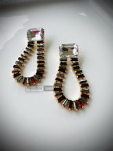 Load image into Gallery viewer, Crystal Rhinestone Red silver Statement Earrings IDW
