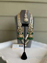 Load image into Gallery viewer, Two Layered Dabi kundan Long Necklace set with maangtikka
