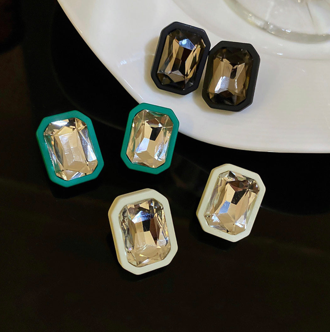 Combo of three Crystal Stone Stud earrings IDW
