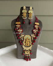 Load image into Gallery viewer, Radha Krishna Tayani 18k gold plated Bridal Premium Statement Necklace set
