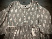 Load image into Gallery viewer, Grey Strip Rayon umbrella cut long maxi dress
