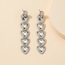Load image into Gallery viewer, Metal Layered Heart Earrings IDW
