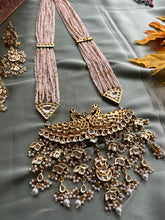Load image into Gallery viewer, Long Kundan Double Peacock Pearl Mala Necklace set
