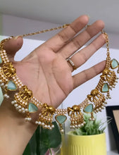 Load image into Gallery viewer, Premium Quality Elephant Guttapusalu Cz Statement Necklace set a
