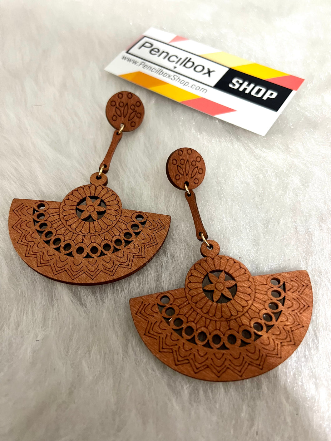 Natural Wood handmade Dark  brown Earrings