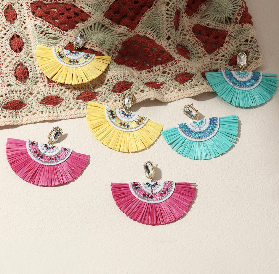 Bohemian Tribal embroidery Ethnic Style Earrings IDW