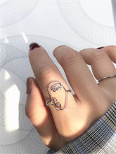 Load image into Gallery viewer, Abstract Women Hollow ring for women IDW

