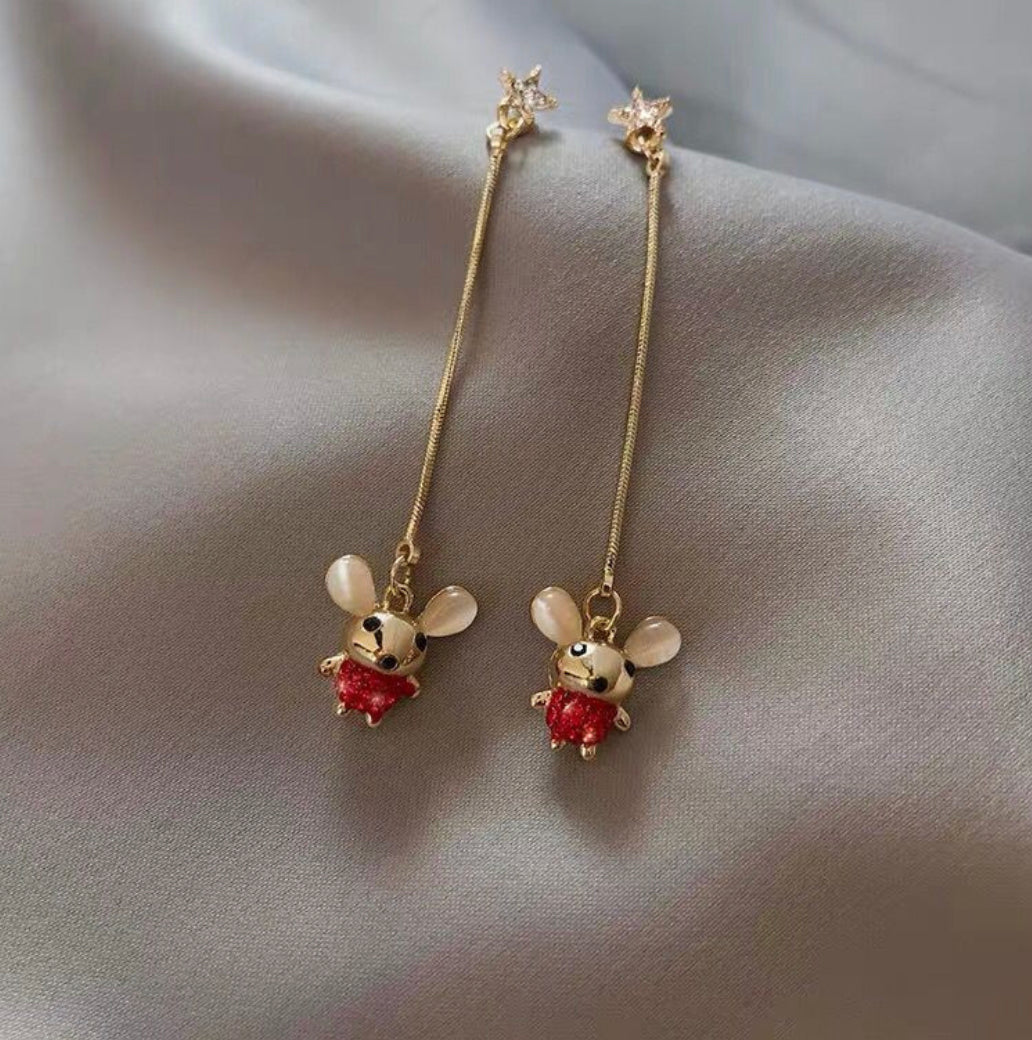 Long dangling Rabbit Bunny Earrings IDW