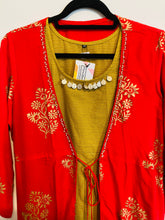 Load image into Gallery viewer, 42 size Red Green 2 pc cotton dress 42 size only
