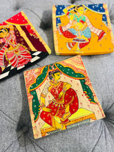 Load image into Gallery viewer, Set of 3 Dancing Lady Wall plates mango wood handpainted handmade Home decor
