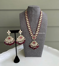 Load image into Gallery viewer, 18k Gold plated Tayani Long Ruby Premium Statement Necklace set
